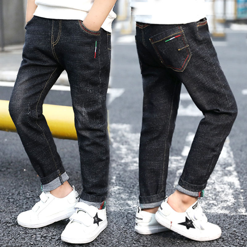 Boys' denim trousers, new style, big children's trousers, spring and autumn children's trousers New