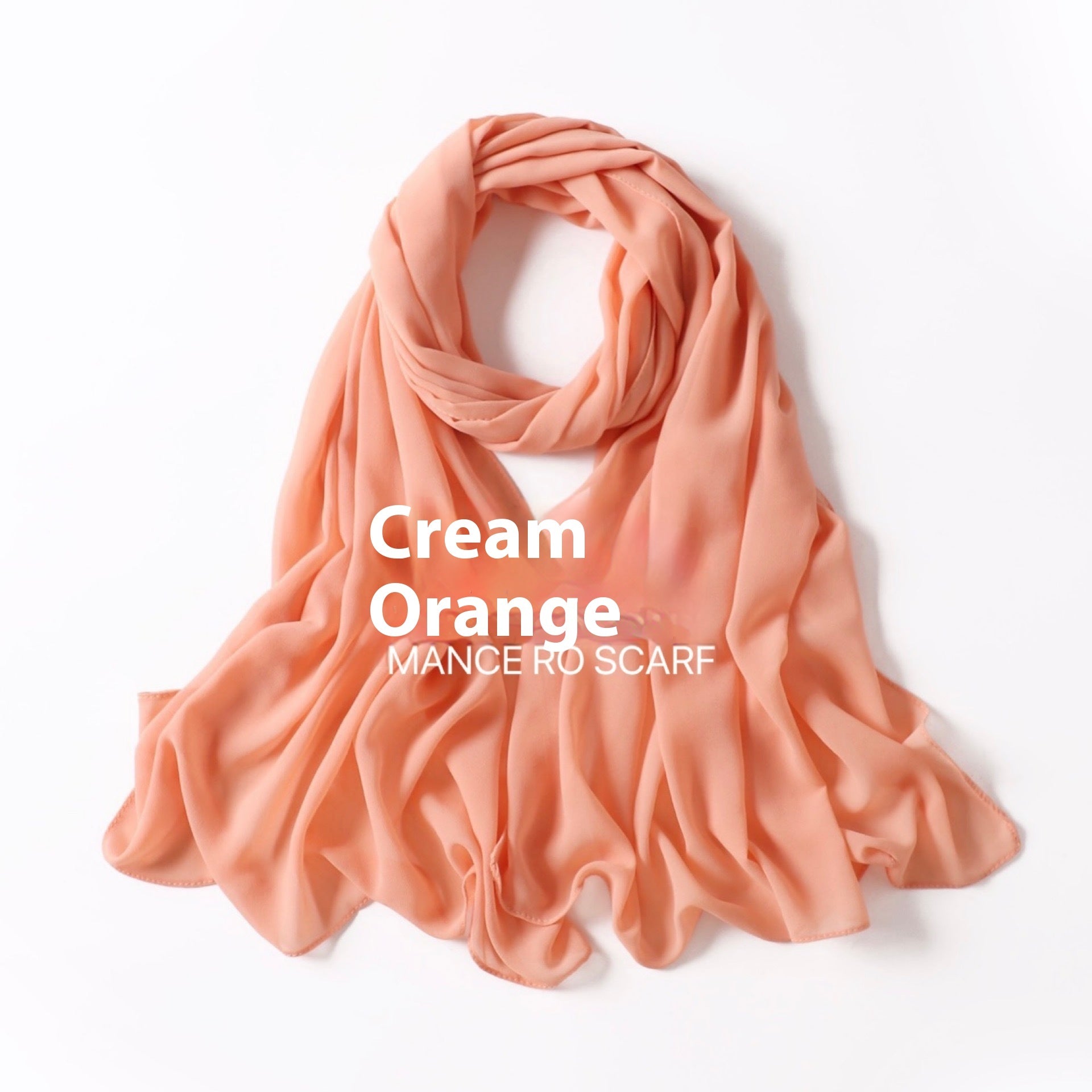 Pure Color Pearl Chiffon Scarf Headcloth Veil Chiffon Scarf - Shopylix