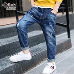 Boys' denim trousers, new style, big children's trousers, spring and autumn children's trousers New