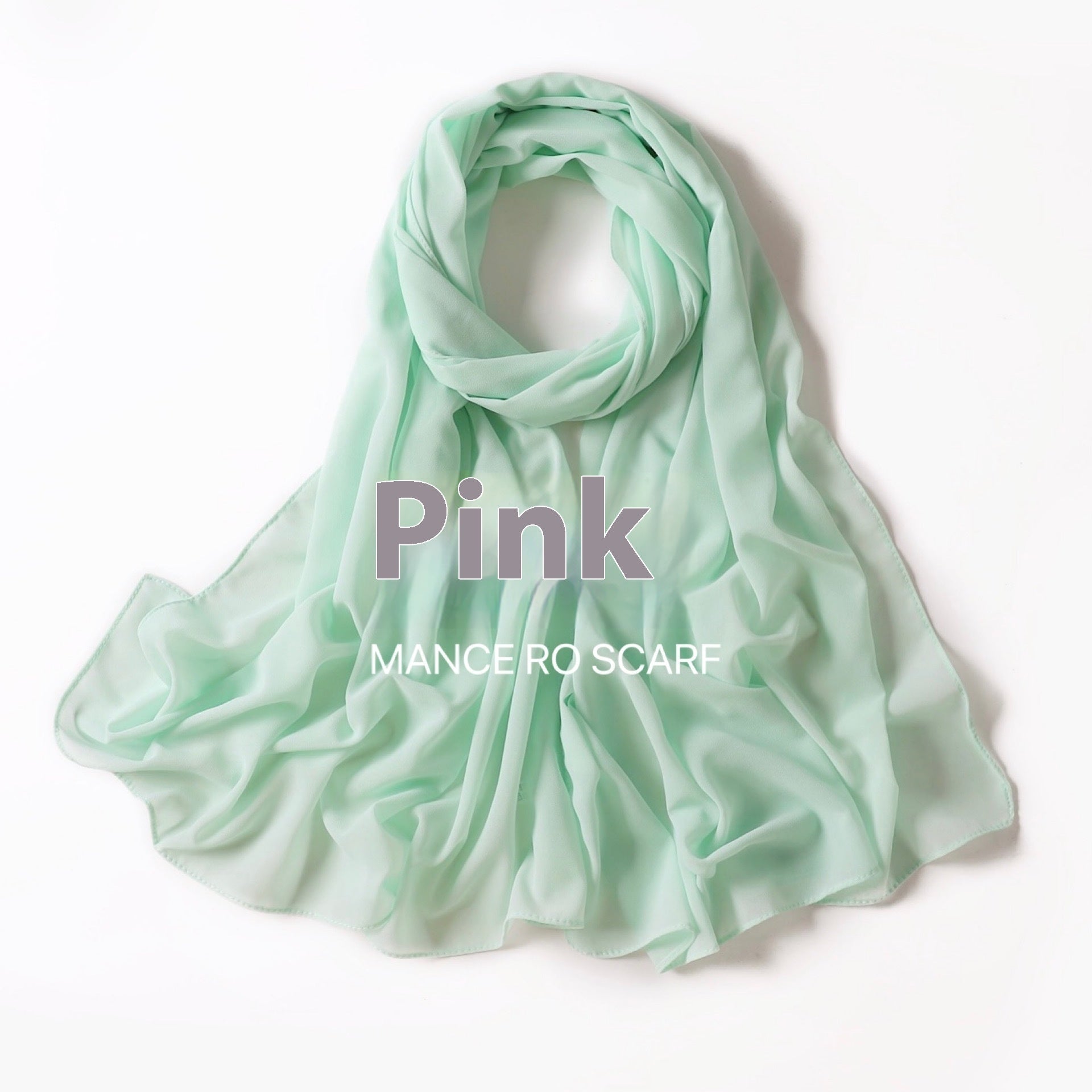 Pure Color Pearl Chiffon Scarf Headcloth Veil Chiffon Scarf - Shopylix