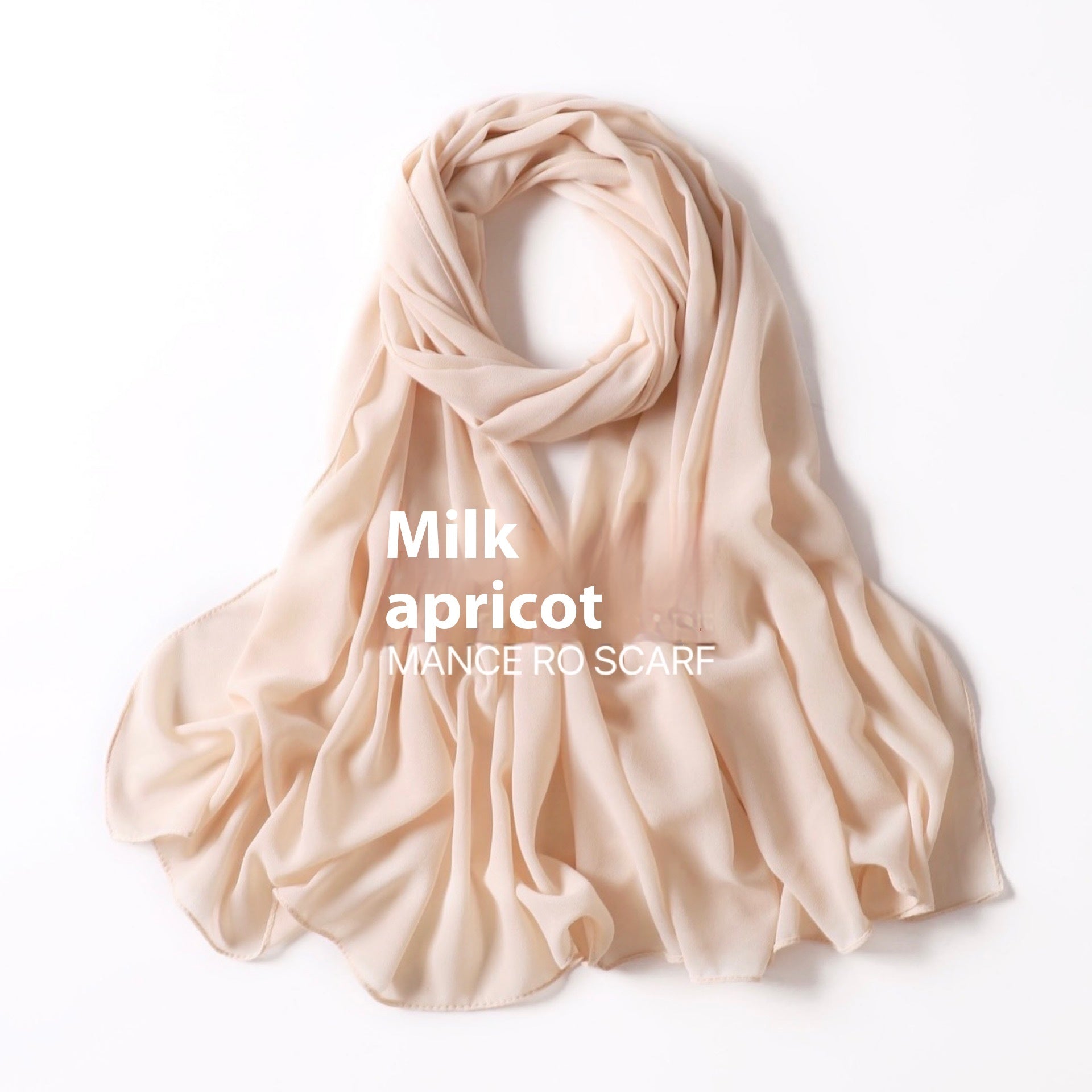 Pure Color Pearl Chiffon Scarf Headcloth Veil Chiffon Scarf - Shopylix