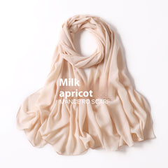 Pure Color Pearl Chiffon Scarf Headcloth Veil Chiffon Scarf - Shopylix