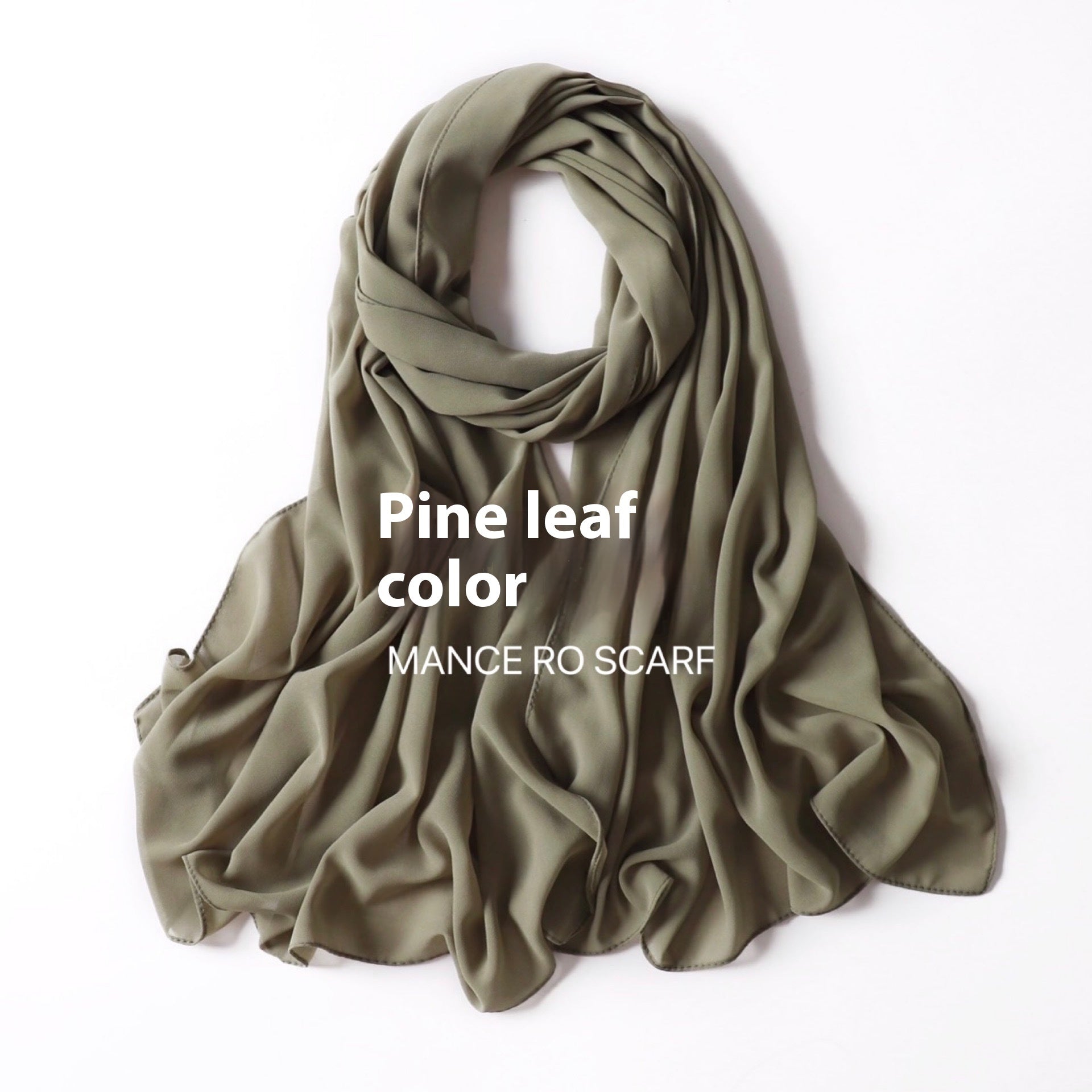 Pure Color Pearl Chiffon Scarf Headcloth Veil Chiffon Scarf - Shopylix