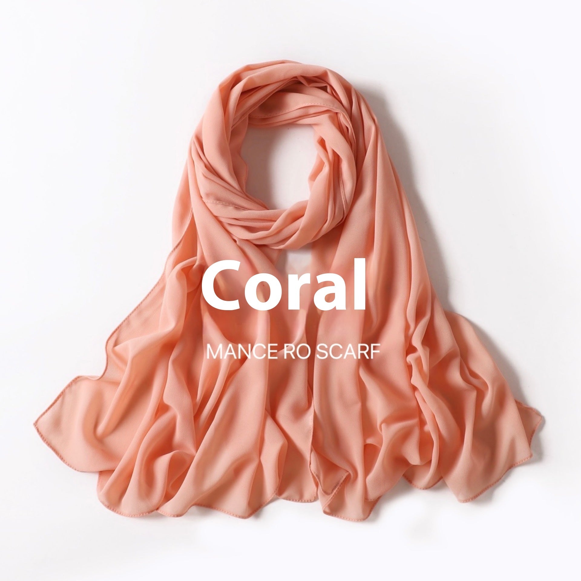 Pure Color Pearl Chiffon Scarf Headcloth Veil Chiffon Scarf - Shopylix