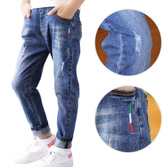 Boys' denim trousers, new style, big children's trousers, spring and autumn children's trousers New