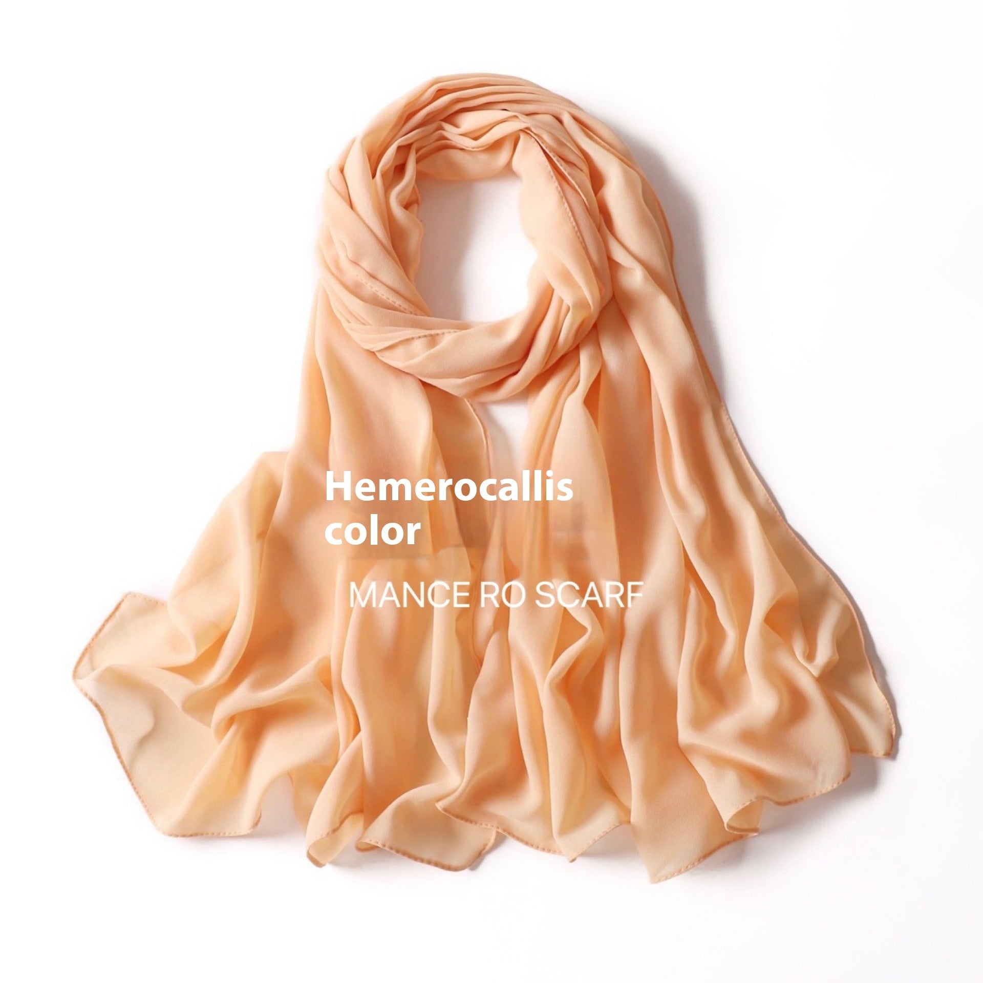 Pure Color Pearl Chiffon Scarf Headcloth Veil Chiffon Scarf - Shopylix