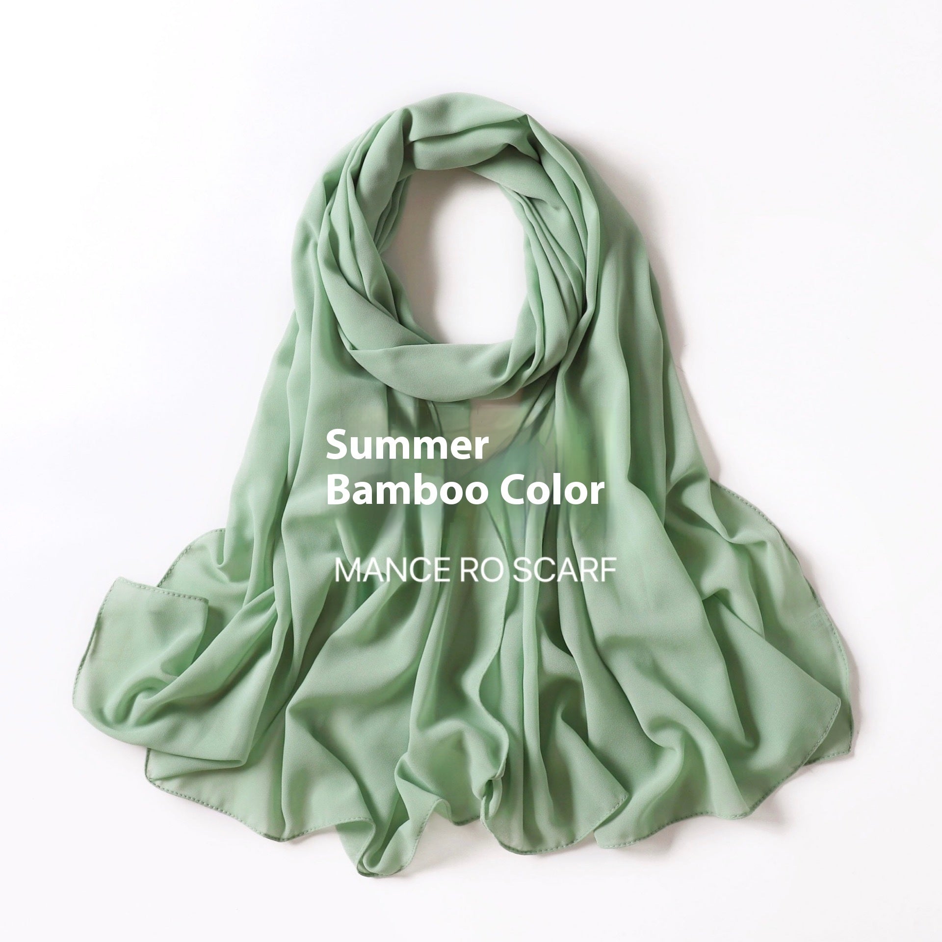 Pure Color Pearl Chiffon Scarf Headcloth Veil Chiffon Scarf - Shopylix