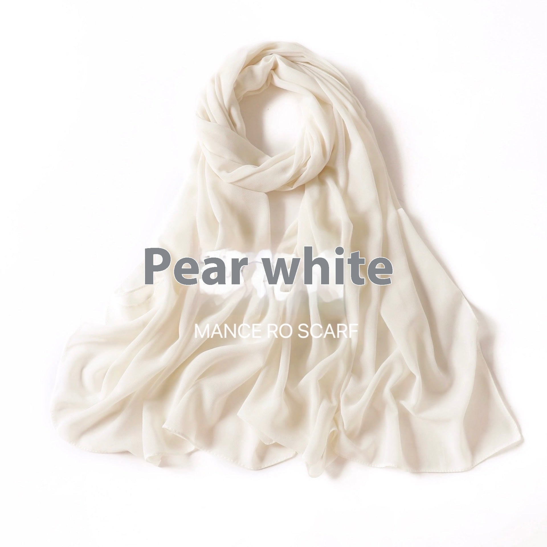 Pure Color Pearl Chiffon Scarf Headcloth Veil Chiffon Scarf - Shopylix