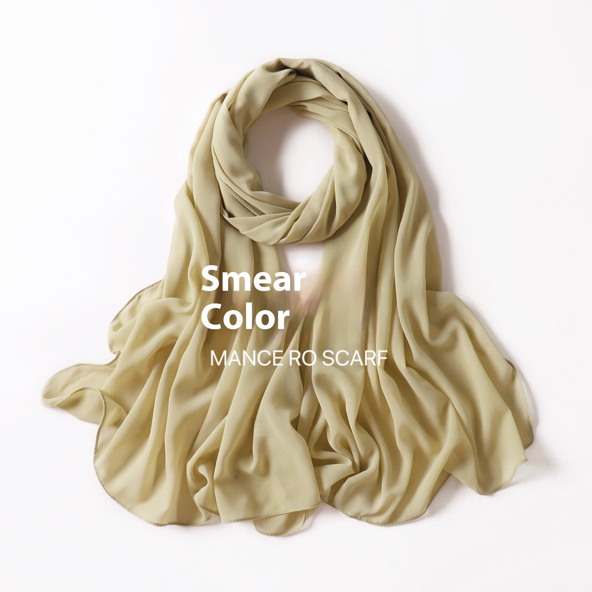 Pure Color Pearl Chiffon Scarf Headcloth Veil Chiffon Scarf - Shopylix