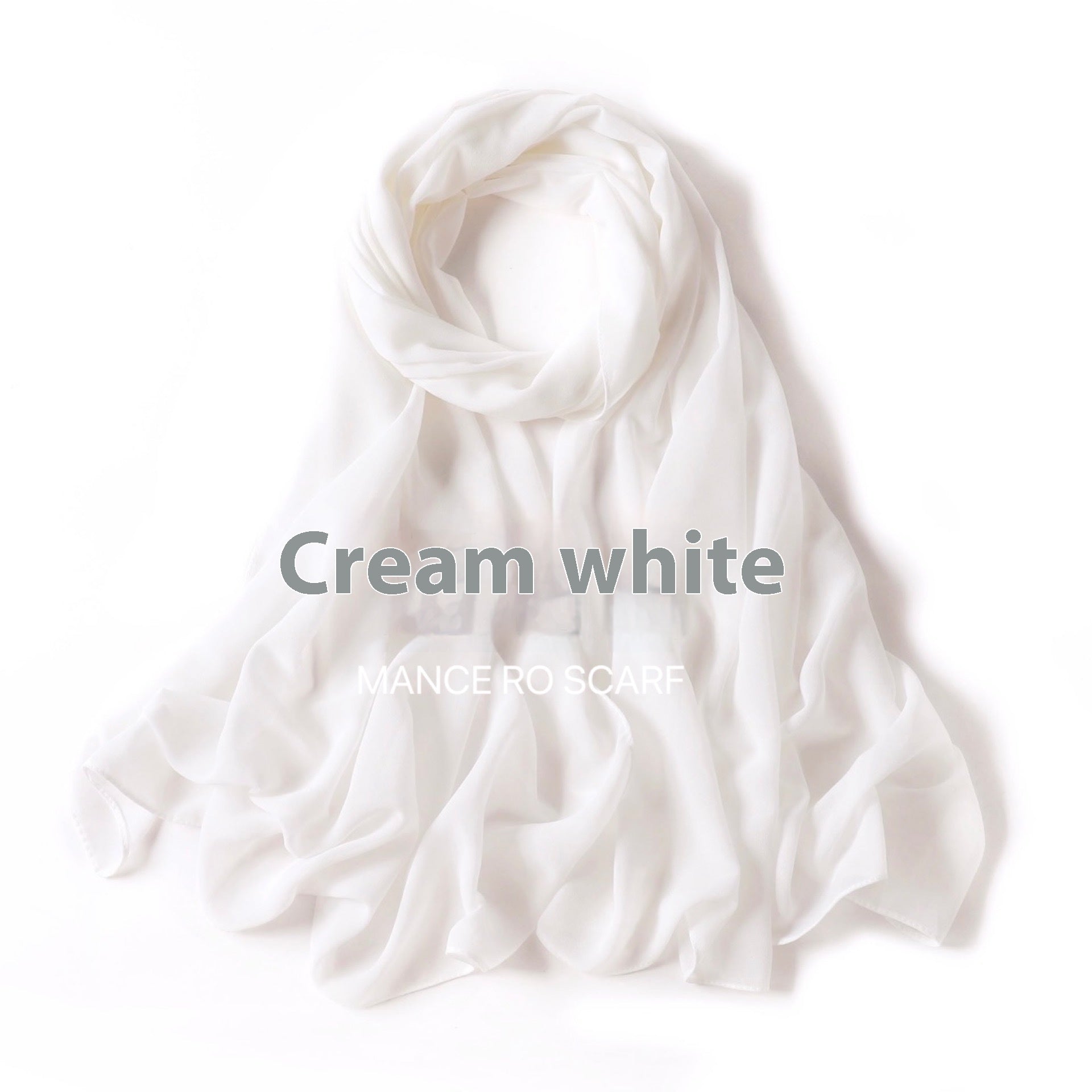 Pure Color Pearl Chiffon Scarf Headcloth Veil Chiffon Scarf - Shopylix