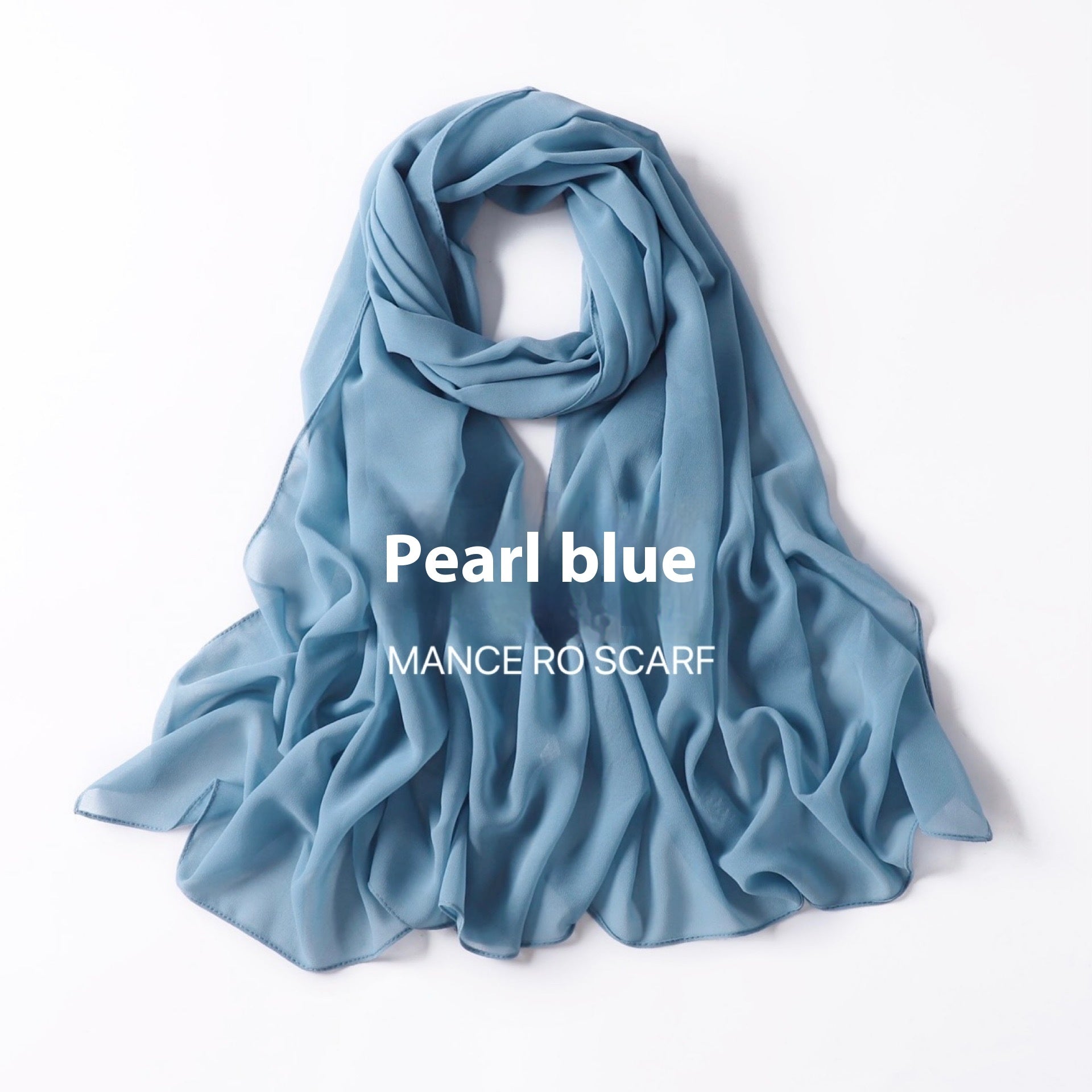 Pure Color Pearl Chiffon Scarf Headcloth Veil Chiffon Scarf - Shopylix