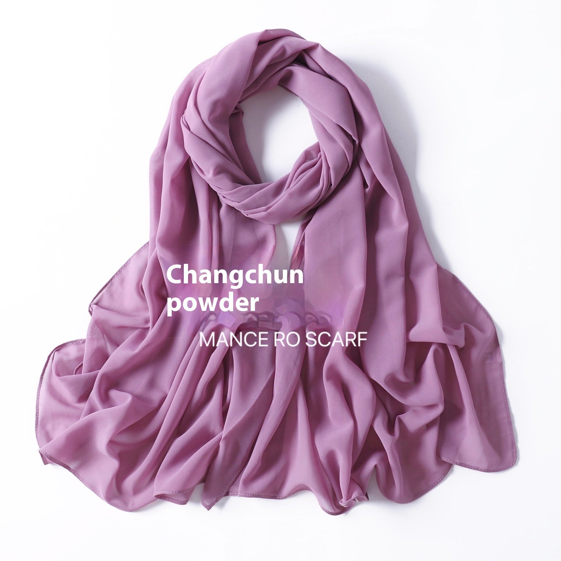 Pure Color Pearl Chiffon Scarf Headcloth Veil Chiffon Scarf - Shopylix