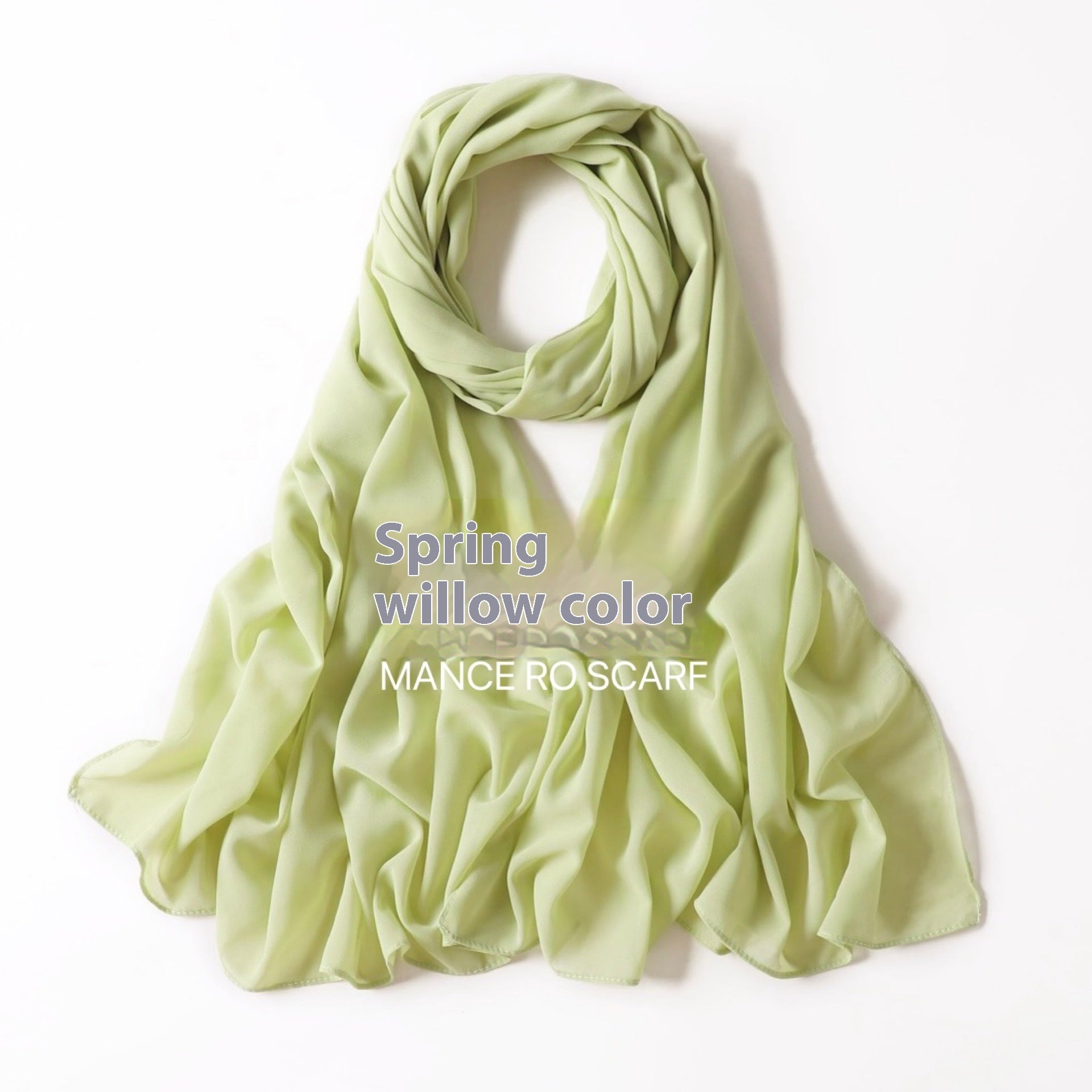 Pure Color Pearl Chiffon Scarf Headcloth Veil Chiffon Scarf - Shopylix