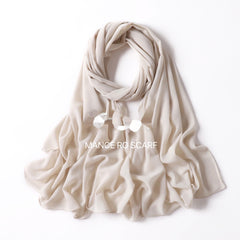 Pure Color Pearl Chiffon Scarf Headcloth Veil Chiffon Scarf - Shopylix