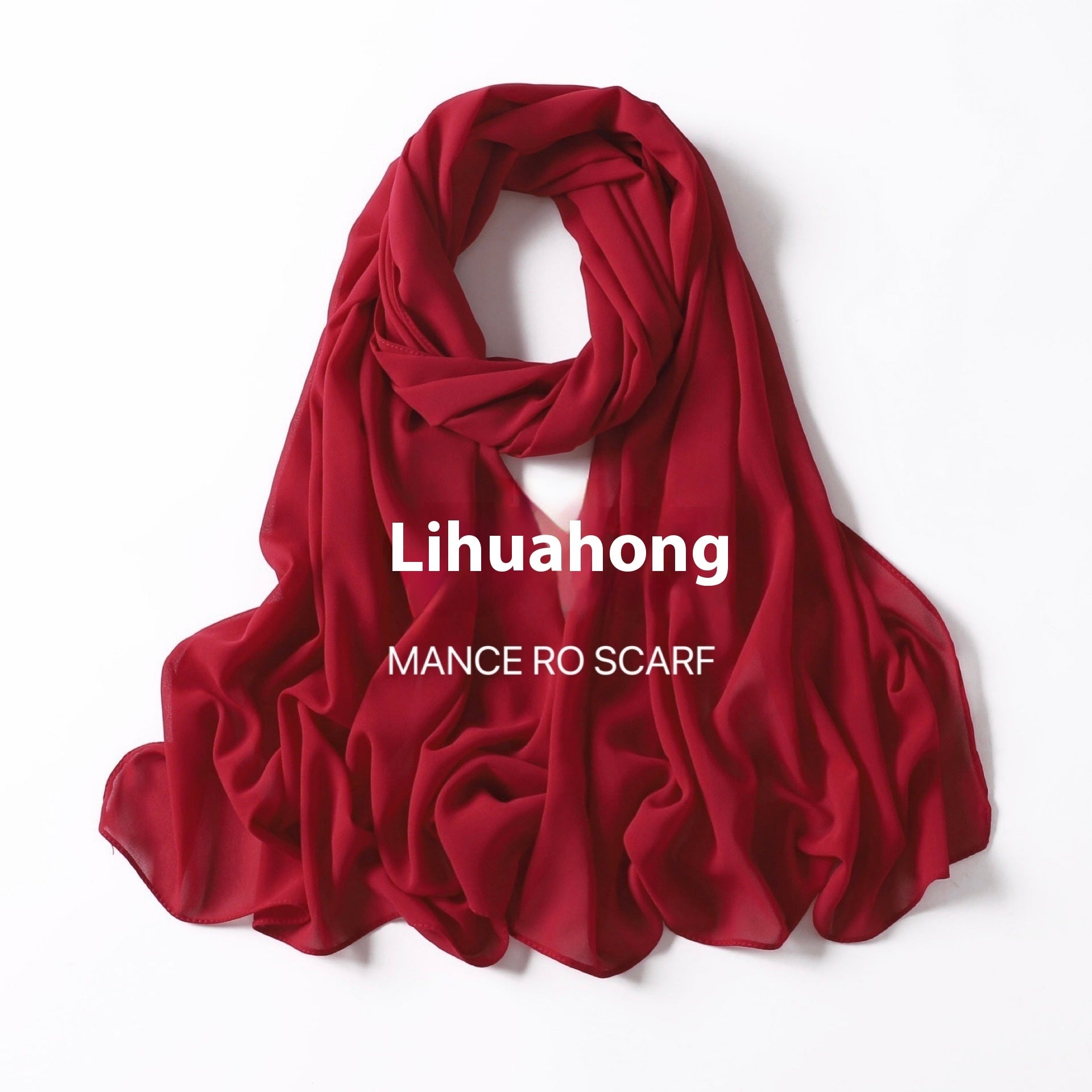 Pure Color Pearl Chiffon Scarf Headcloth Veil Chiffon Scarf - Shopylix