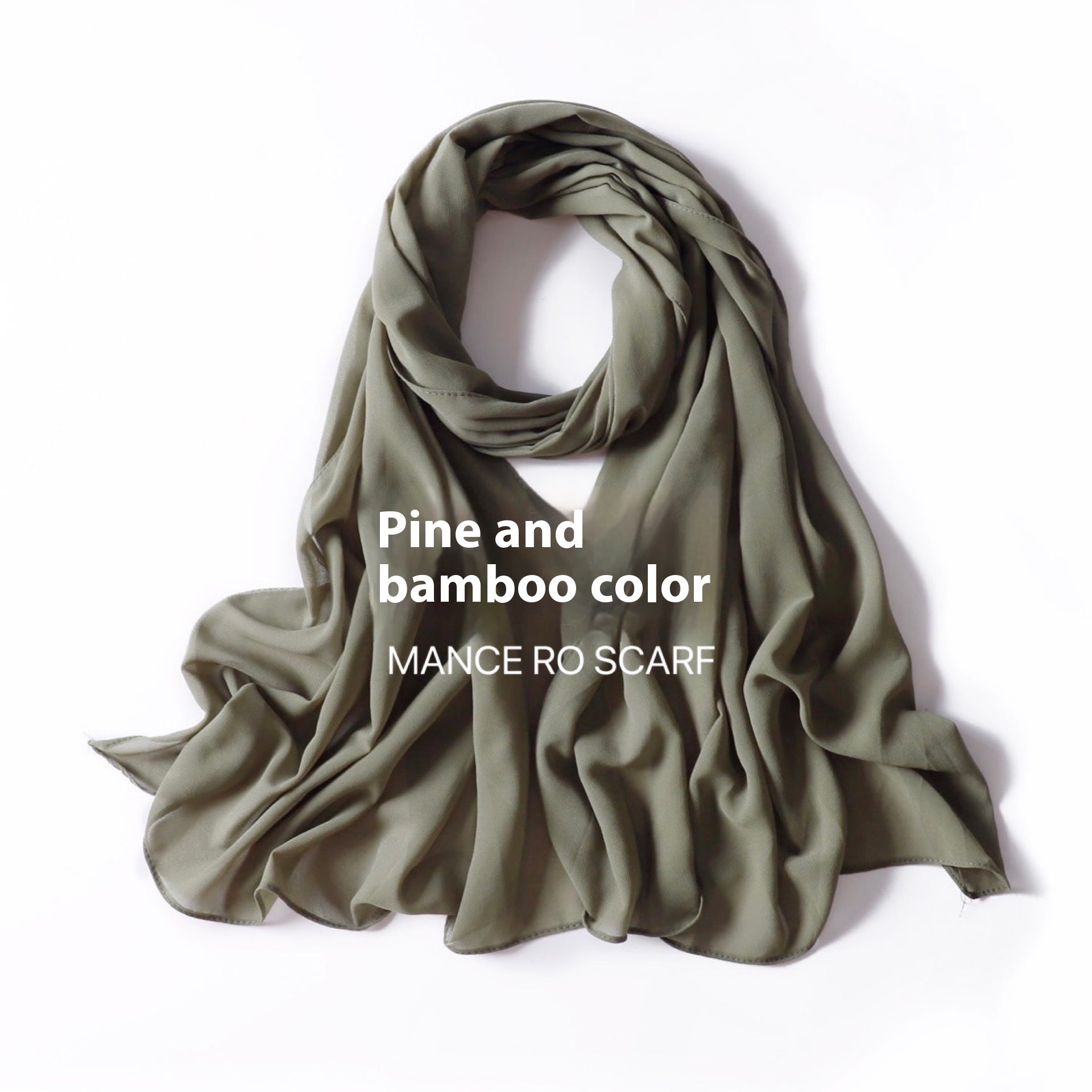 Pure Color Pearl Chiffon Scarf Headcloth Veil Chiffon Scarf - Shopylix