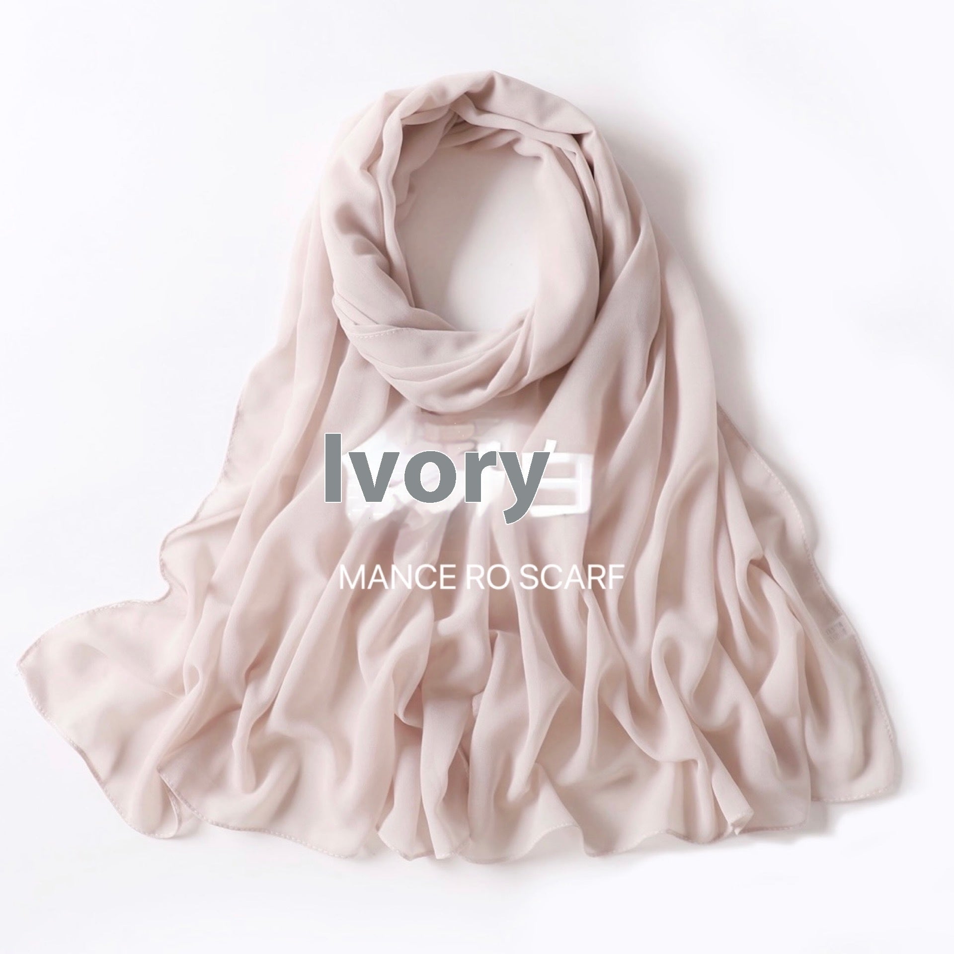 Pure Color Pearl Chiffon Scarf Headcloth Veil Chiffon Scarf - Shopylix